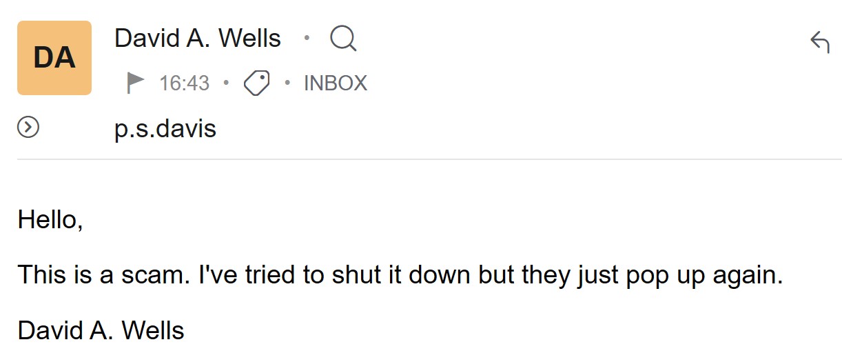 Final screenshot from the exchange